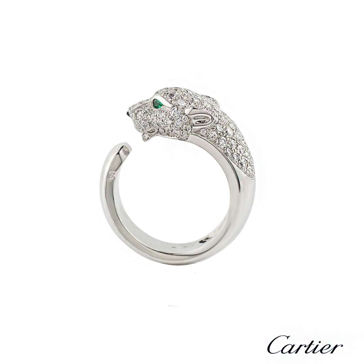 Cartier Panthere Diamond Emerald & Onyx Ring N224900 | Rich Diamonds